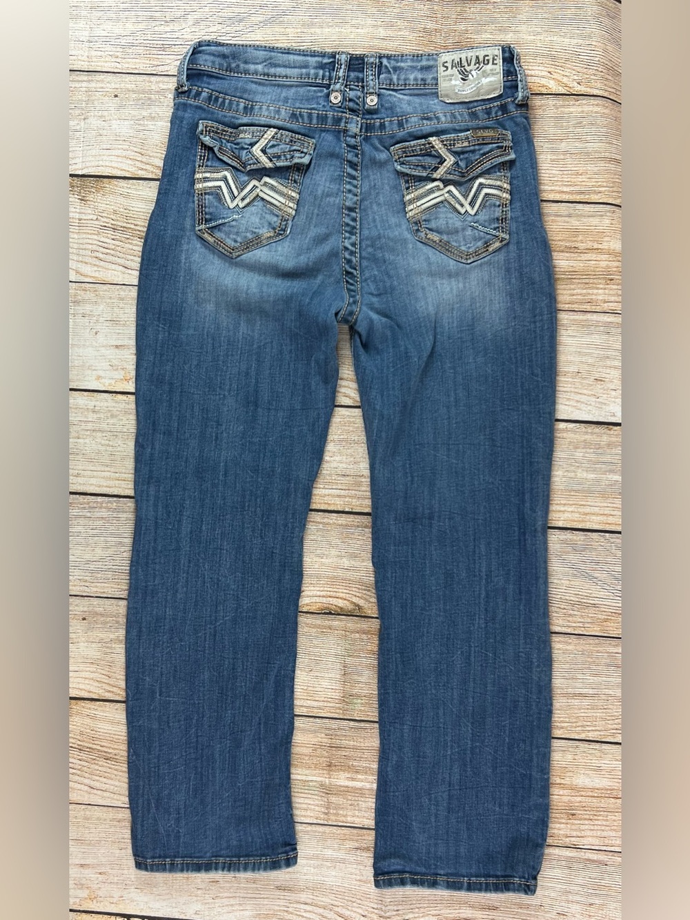 Salvage Boys Denim Blue Jeans Madness Straight Relaxed Fit Size 12 Regular